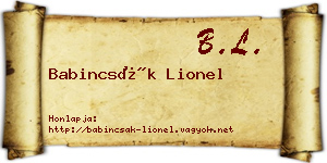 Babincsák Lionel névjegykártya